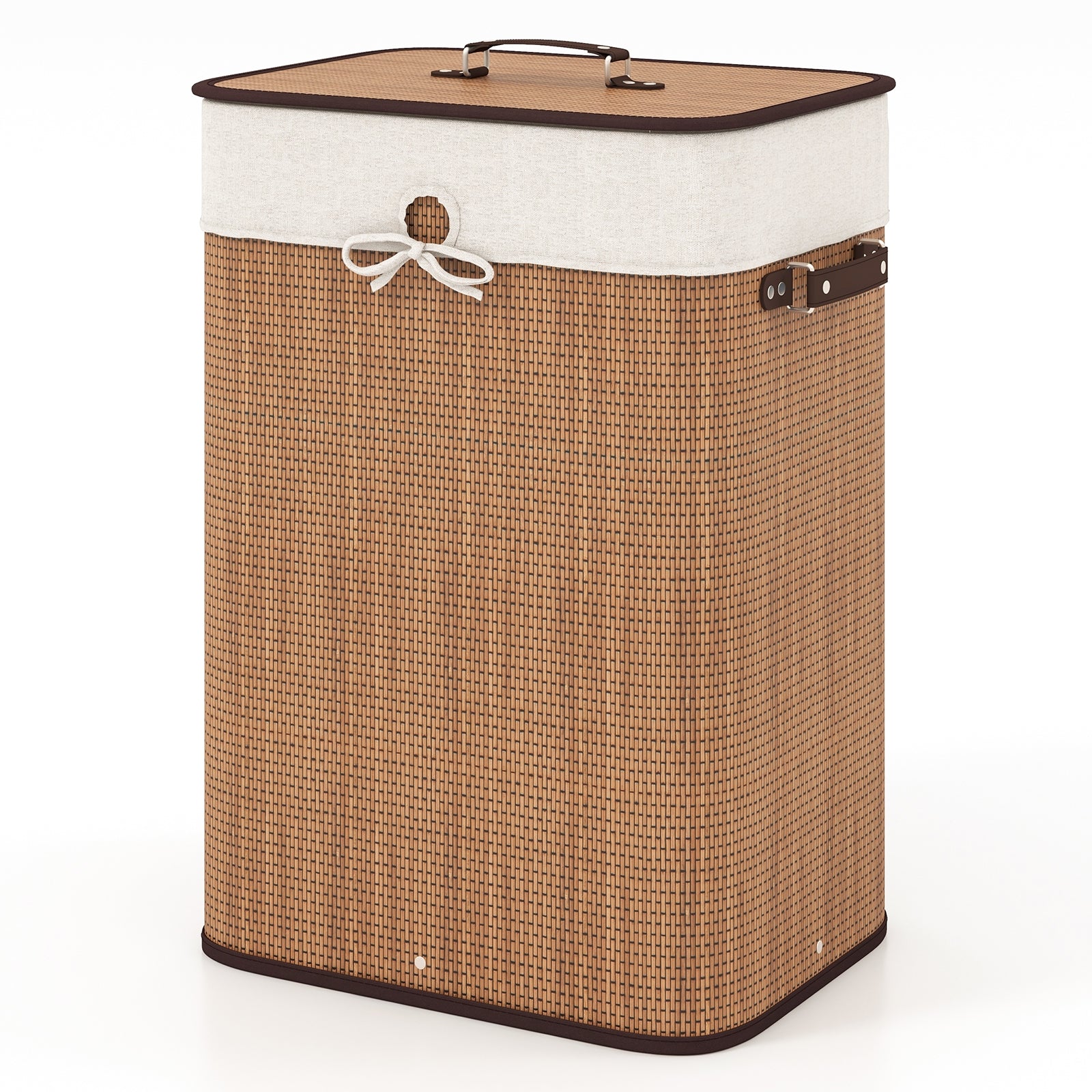 19 Gal Rectangle Laundry Basket, Bamboo Clothes Hamper, Yellow Laundry Baskets Yellow at Gallery Canada