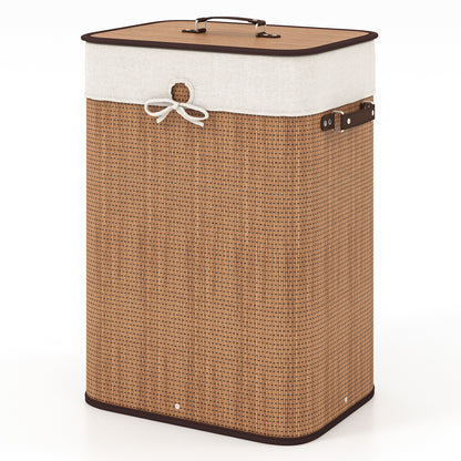 19 Gal Rectangle Laundry Basket, Bamboo Clothes Hamper, Yellow Laundry Baskets Yellow at Gallery Canada