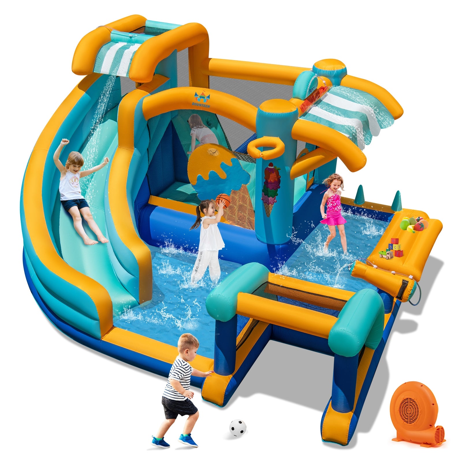 Inflatable Water Slide Bounce House Kids Jump Castle with 750W Blower Inflatable Water Slides at Gallery Canada