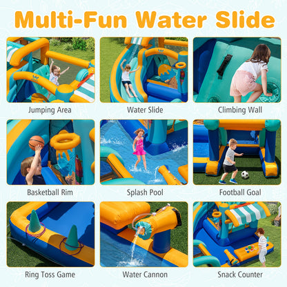 Inflatable Water Slide Bounce House Kids Jump Castle with 750W Blower Inflatable Water Slides at Gallery Canada