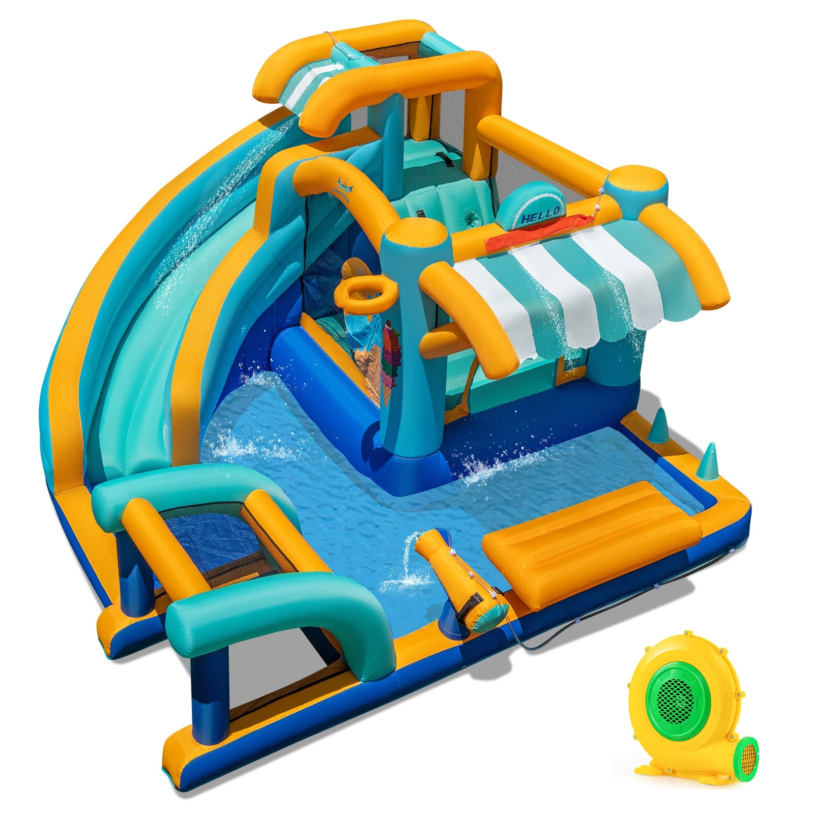 Inflatable Water Slide Bounce House, Kids Jump Castle, 680W Blower Inflatable Water Slides Options at Gallery Canada