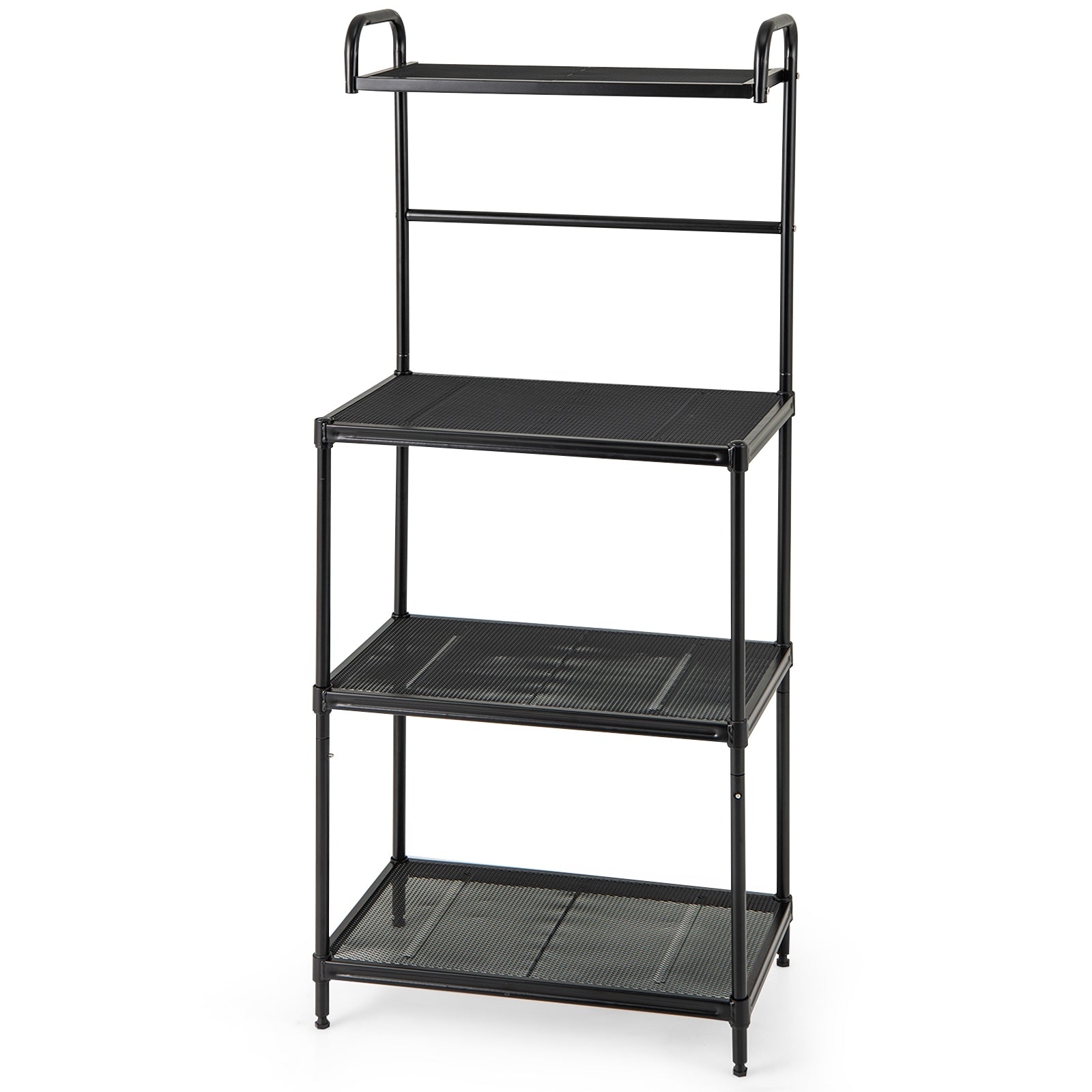 4-Tier Kitchen Microwave Storage Rack with Metal Shelves, Black Baker's Racks at Gallery Canada