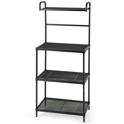4-Tier Kitchen Microwave Storage Rack with Metal Shelves, Black Baker's Racks at Gallery Canada
