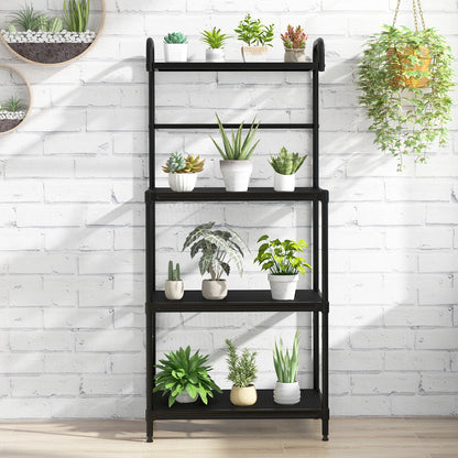4-Tier Kitchen Microwave Storage Rack with Metal Shelves, Black Baker's Racks at Gallery Canada
