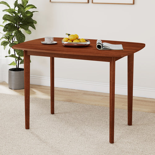 Wooden Dining Table for 2-4 People Kitchen Table with Rubber Wood Legs, Walnut