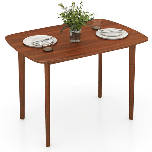Wooden Dining Table for 2-4 People Kitchen Table with Rubber Wood Legs, Walnut