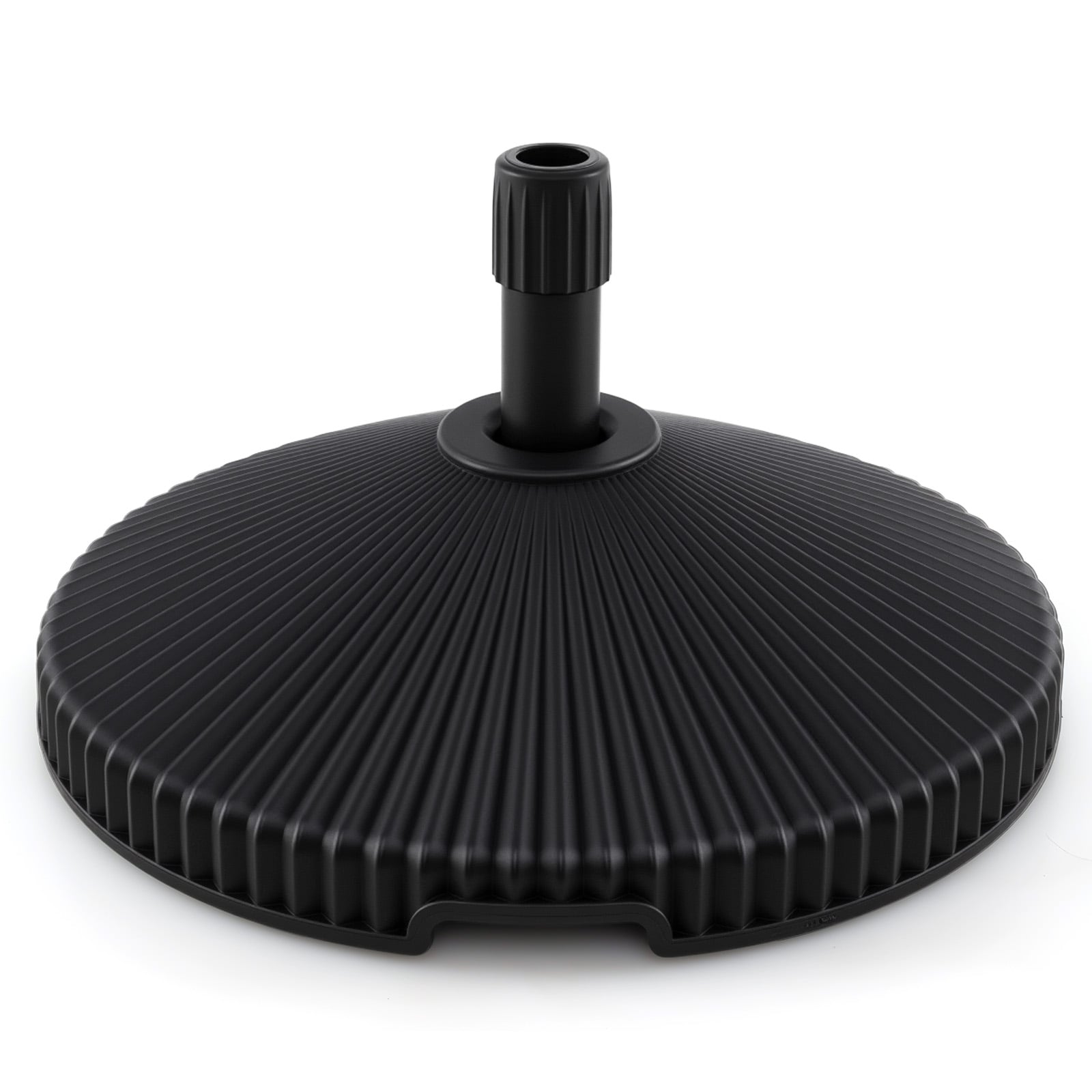 Outdoor Umbrella Stand, Sand Filled, Shell Texture, 3 Coupler Sizes, Black Outdoor Umbrella Bases Black at Gallery Canada
