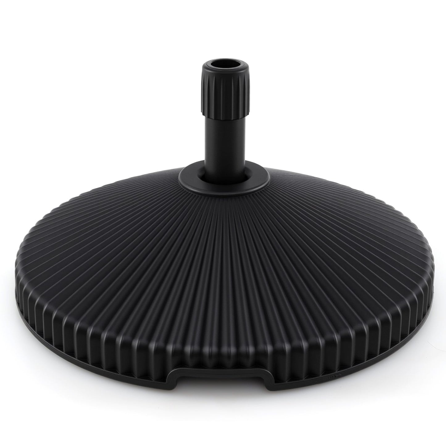 Outdoor Umbrella Stand, Sand Filled, Shell Texture, 3 Coupler Sizes, Black Outdoor Umbrella Bases Black at Gallery Canada