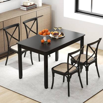 48-Inch Wooden Dining Table for 4 People Rectangular Kitchen Table with Rubber Wood Legs, Black Dining Tables at Gallery Canada