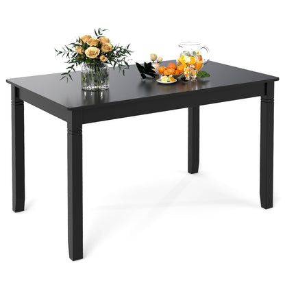 48-Inch Wooden Dining Table for 4 People Rectangular Kitchen Table with Rubber Wood Legs, Black Dining Tables Black at Gallery Canada