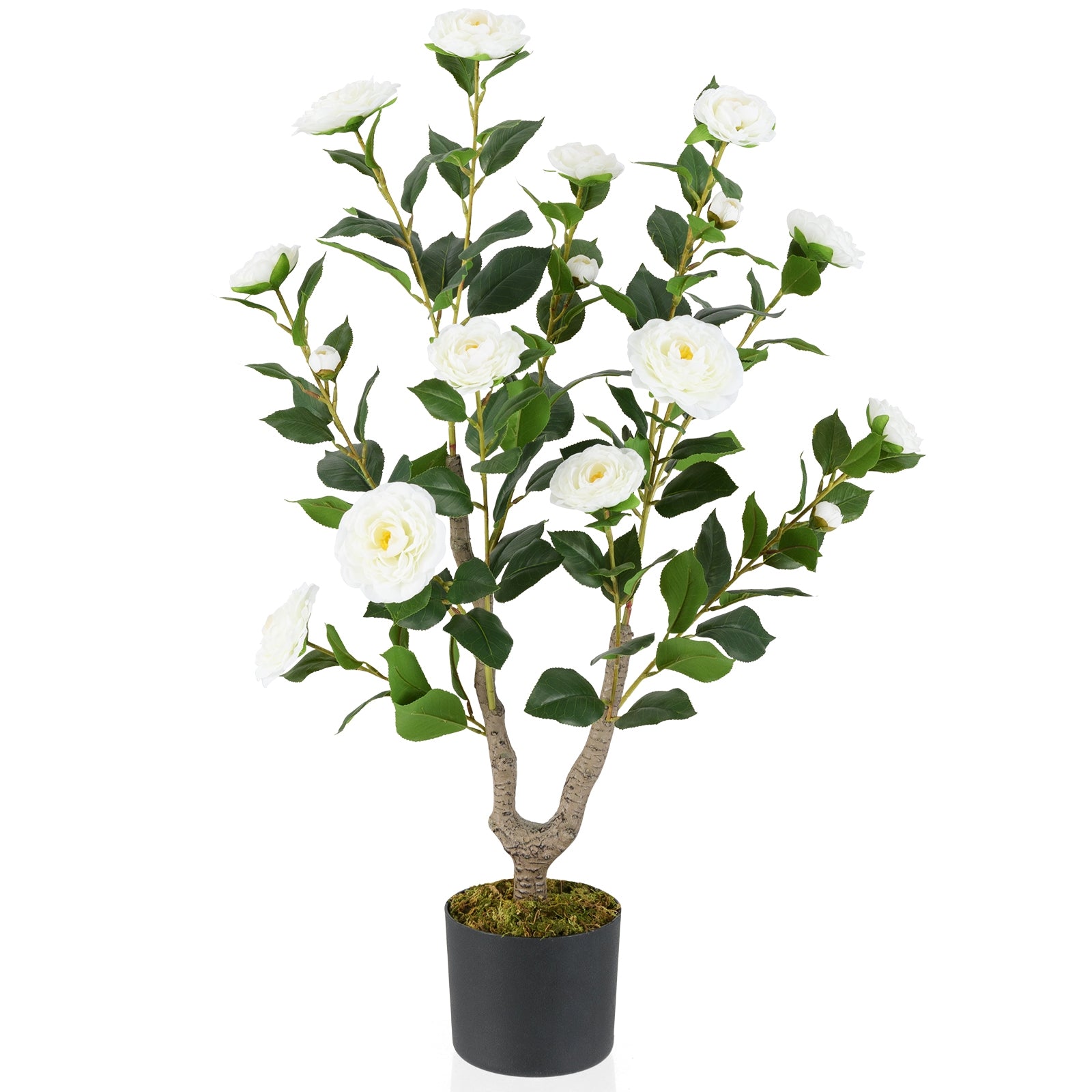 36 Inch Artificial Camellia Tree, Blooming Flower, White Faux Plants White at Gallery Canada