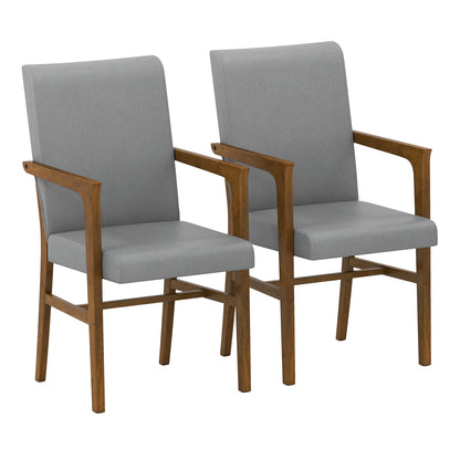Upholstered Accent Chairs Set of 2 with High Back and Solid Wooden Frame, Gray Accent Chairs Gray at Gallery Canada