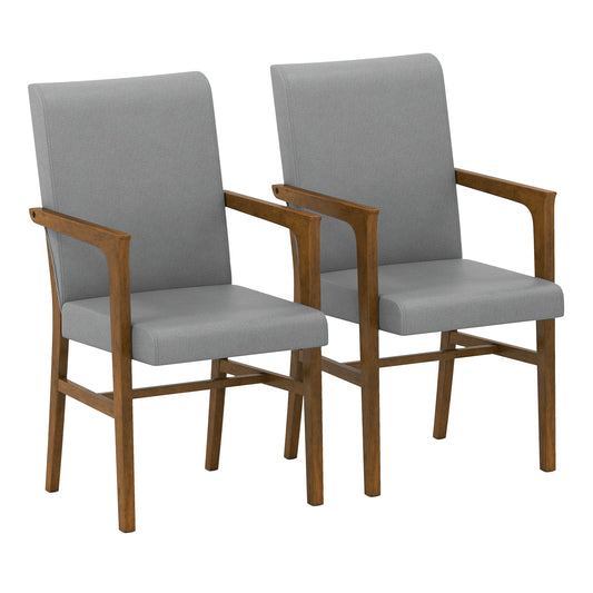 Upholstered Accent Chairs Set of 2, High Back Solid Wood Frame, Gray Accent Chairs Gray at Gallery Canada
