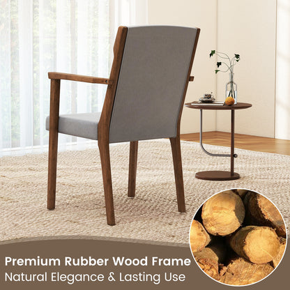 Upholstered Wooden Accent Chairs Set of 2 with High Back and Soft Cushion, Gray Accent Chairs at Gallery Canada