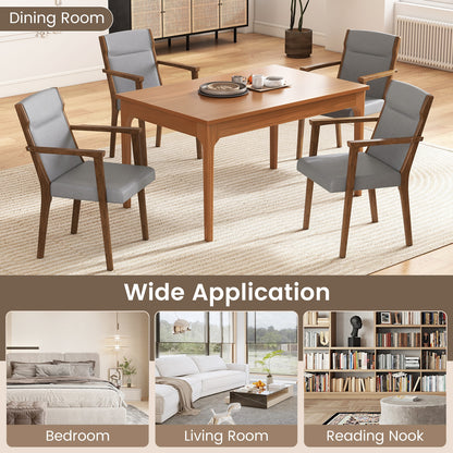 Upholstered Wooden Accent Chairs Set of 2 with High Back and Soft Cushion, Gray Accent Chairs at Gallery Canada