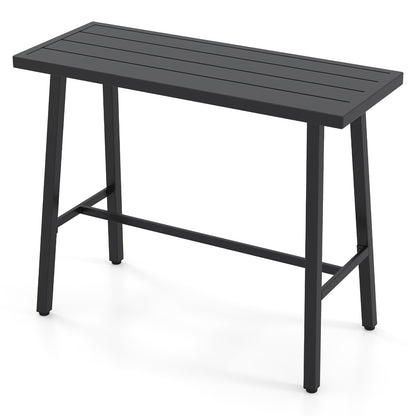36 Inches Patio Counter Height Bar Table with Adjustable Foot Pads, Black Patio Coffee Tables Black at Gallery Canada