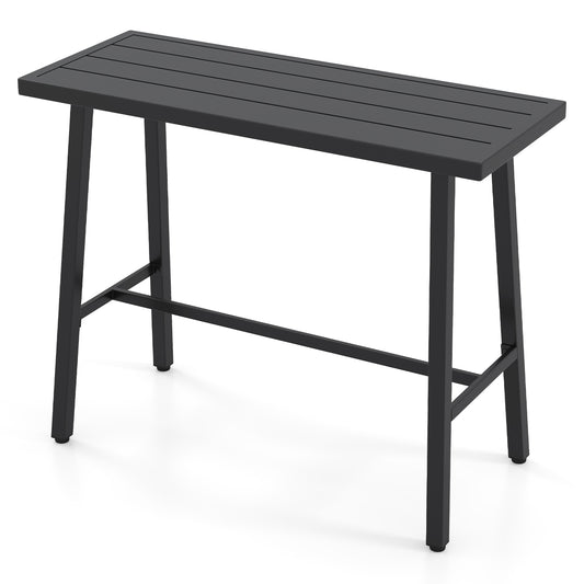 36 Inches Counter Height Bar Table, Adjustable Foot Pads, Black Patio Coffee Tables Black at Gallery Canada