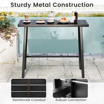 36 Inches Patio Counter Height Bar Table with Adjustable Foot Pads, Black Patio Coffee Tables at Gallery Canada