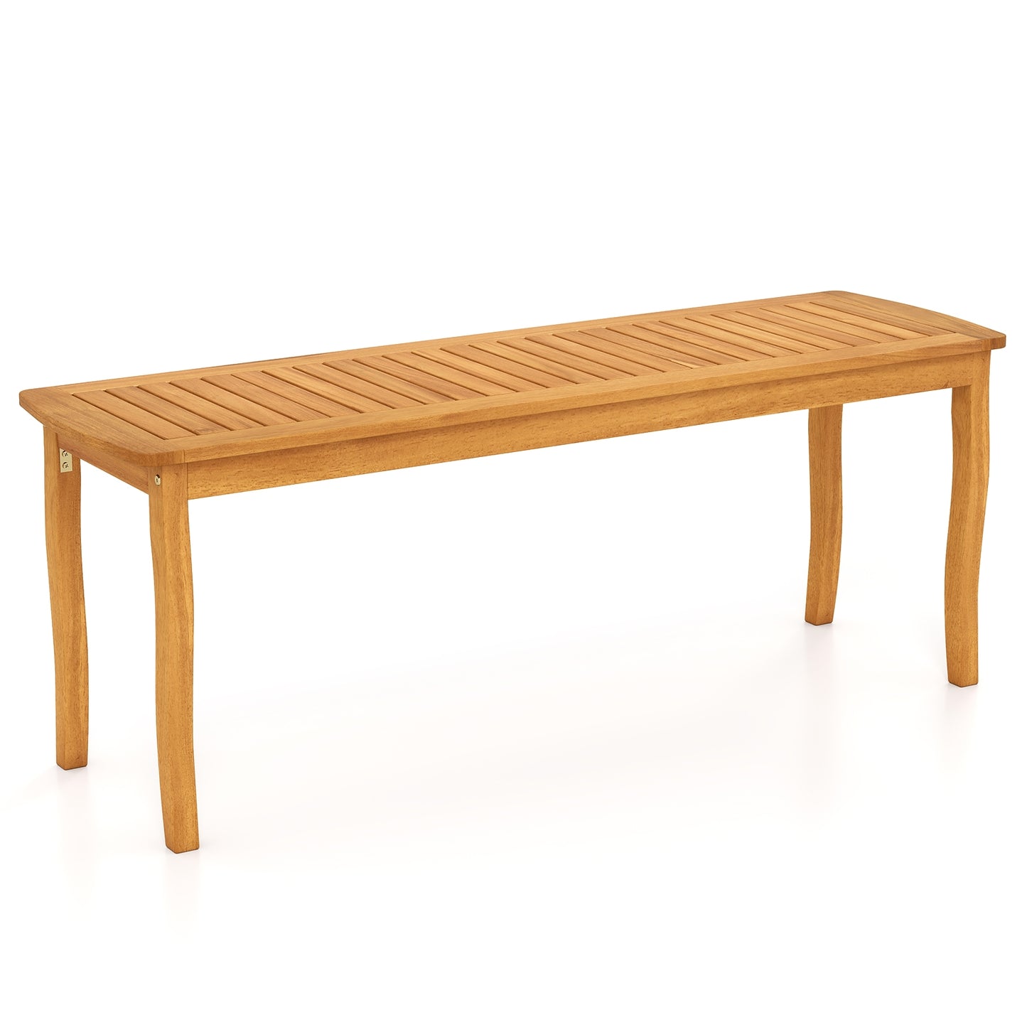 Acacia Wood Outdoor 48" Long Patio Dining Bench, Natural Outdoor Benches Natural at Gallery Canada