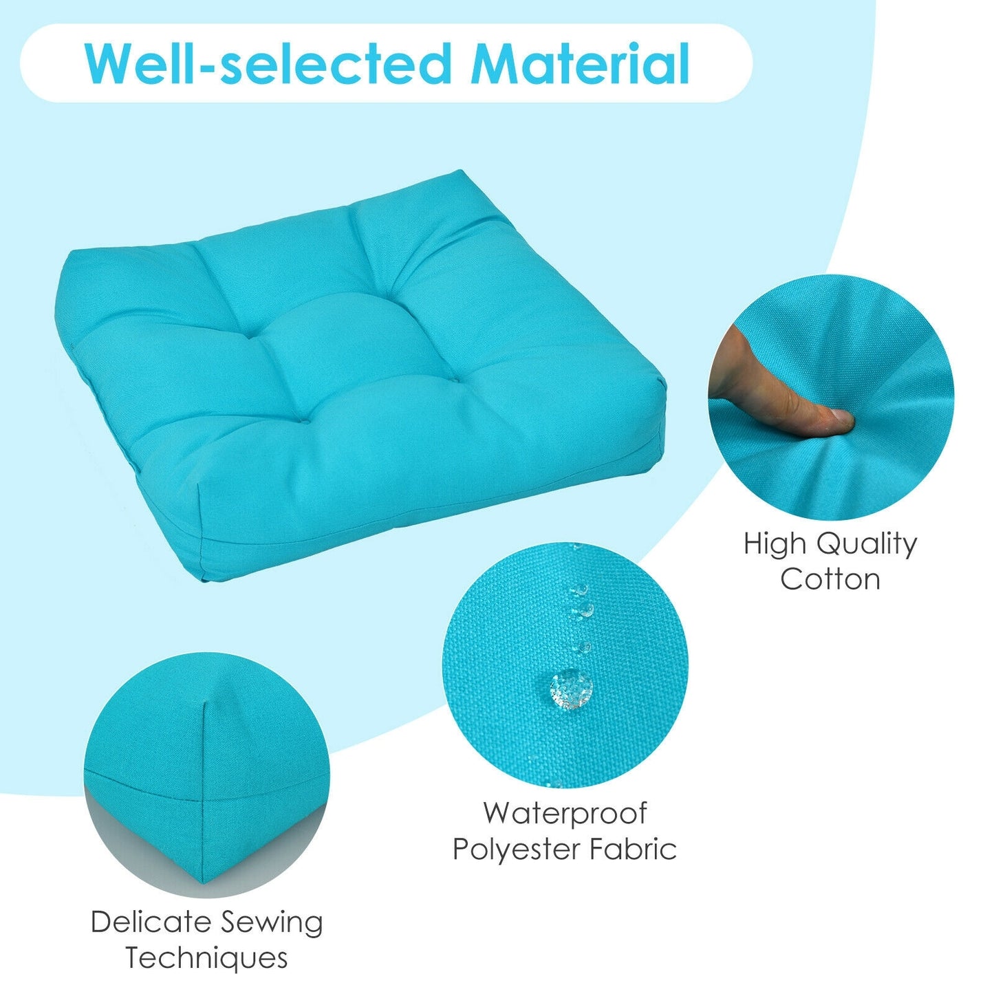 21 Inch x 21 Inch Patio Chair Seat Cushion Pads for Indoor and Outdoor, Turquoise Outdoor Furniture Accessories at Gallery Canada