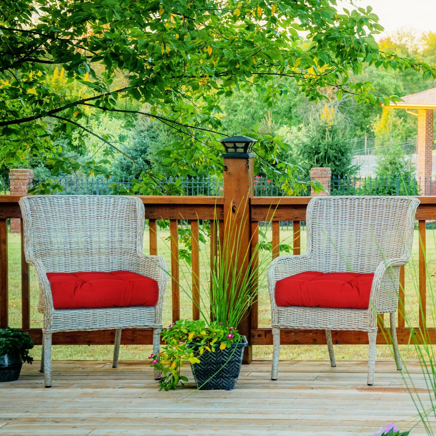 21 Inch x 21 Inch Patio Chair Seat Cushion Pads for Indoor and Outdoor, Red Outdoor Furniture Accessories at Gallery Canada