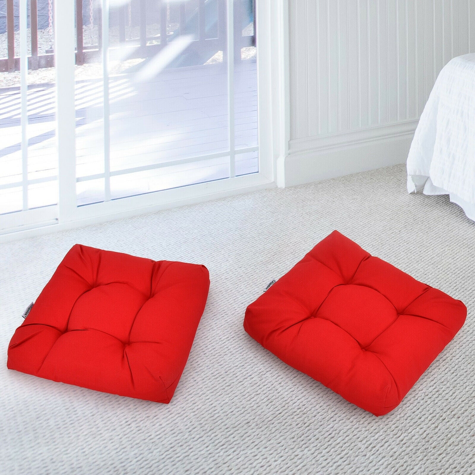 21 Inch x 21 Inch Patio Chair Seat Cushion Pads for Indoor and Outdoor, Red Outdoor Furniture Accessories at Gallery Canada