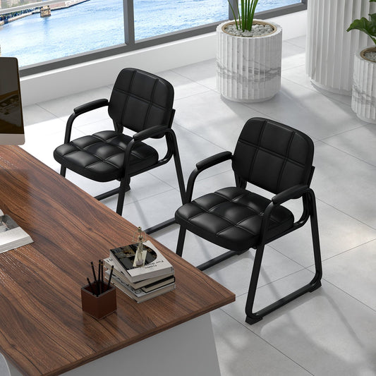 Set Of 4 Upholstered Waiting Room Chairs, Black Conference Chairs Black at Gallery Canada