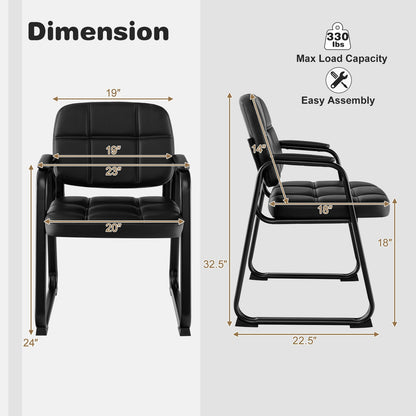 Set Of 4 Upholstered Waiting Room Chairs, Black Conference Chairs at Gallery Canada