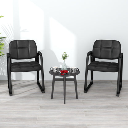 Set Of 4 Upholstered Waiting Room Chairs, Black Conference Chairs at Gallery Canada