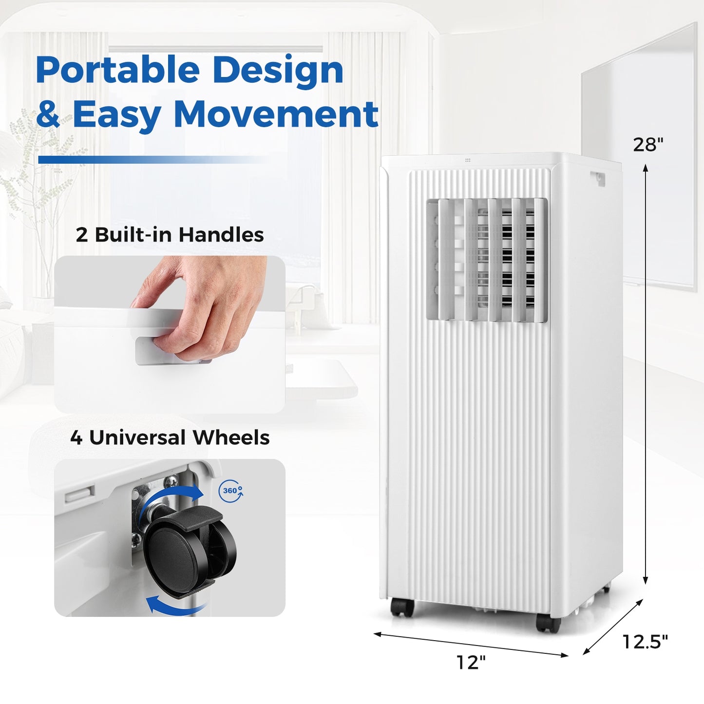 10000 BTU Portable Air Conditioner Cools up to 350 Sq wth 24H Timer, White Portable Air Conditioners at Gallery Canada