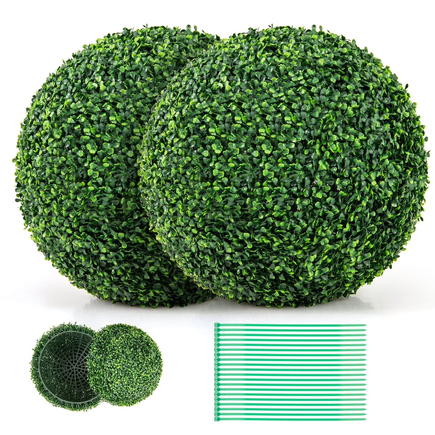 Artificial Plant Boxwood Topiary Ball, 16"/20", Patio Garden Decor