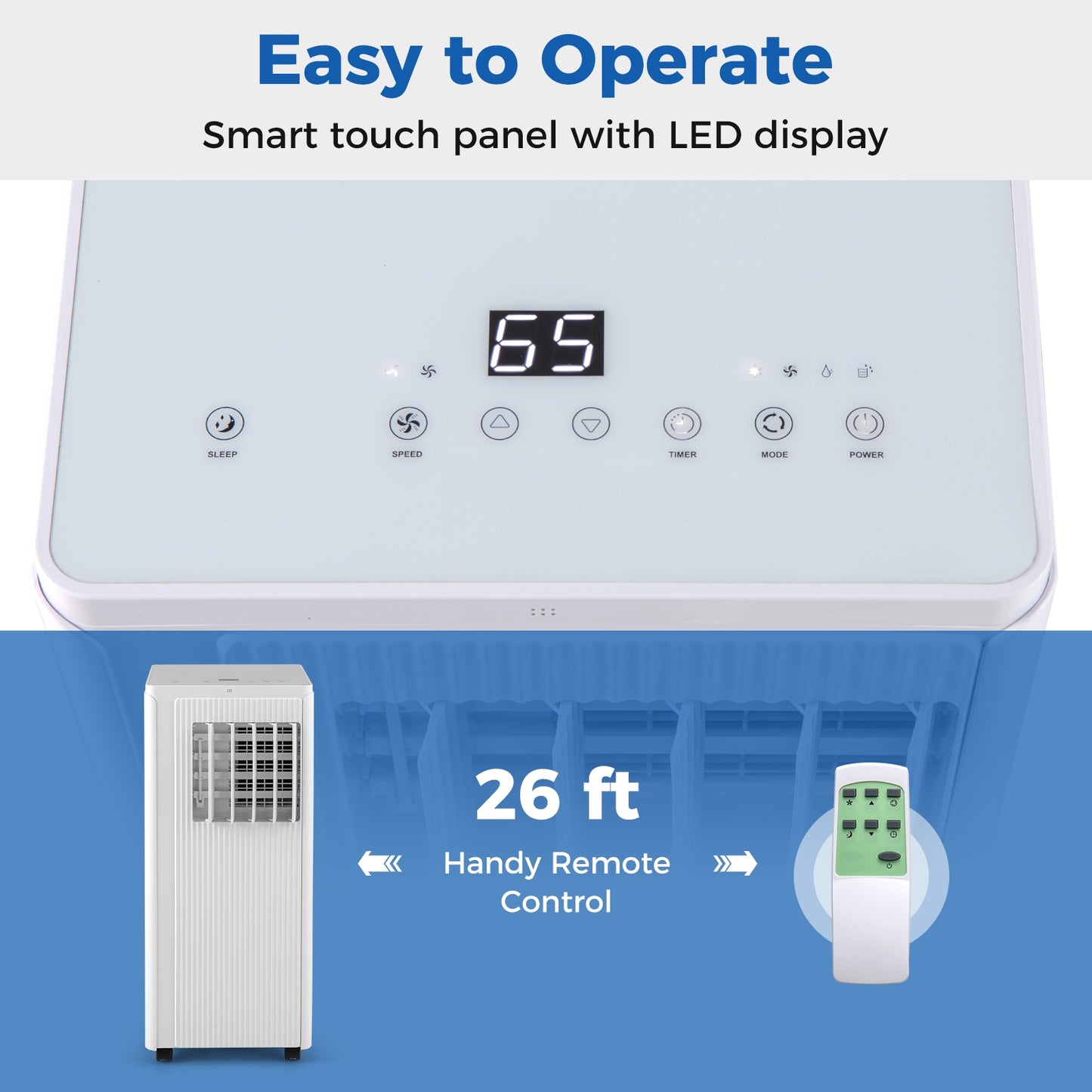 10000 BTU Portable Air Conditioner Cools up to 350 Sq wth 24H Timer, White Portable Air Conditioners at Gallery Canada