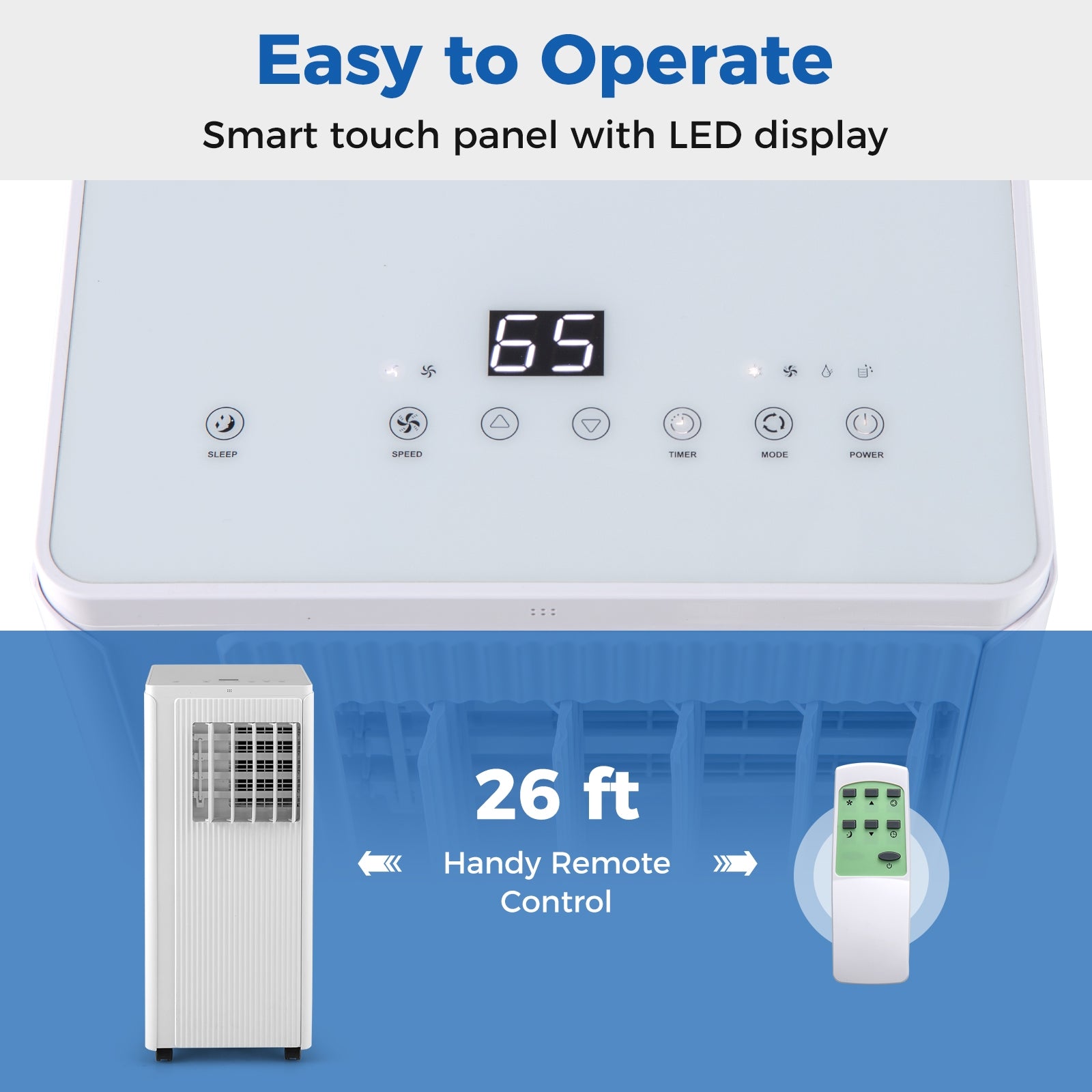 10000 BTU Portable Air Conditioner Cools up to 350 Sq wth 24H Timer, White Portable Air Conditioners at Gallery Canada