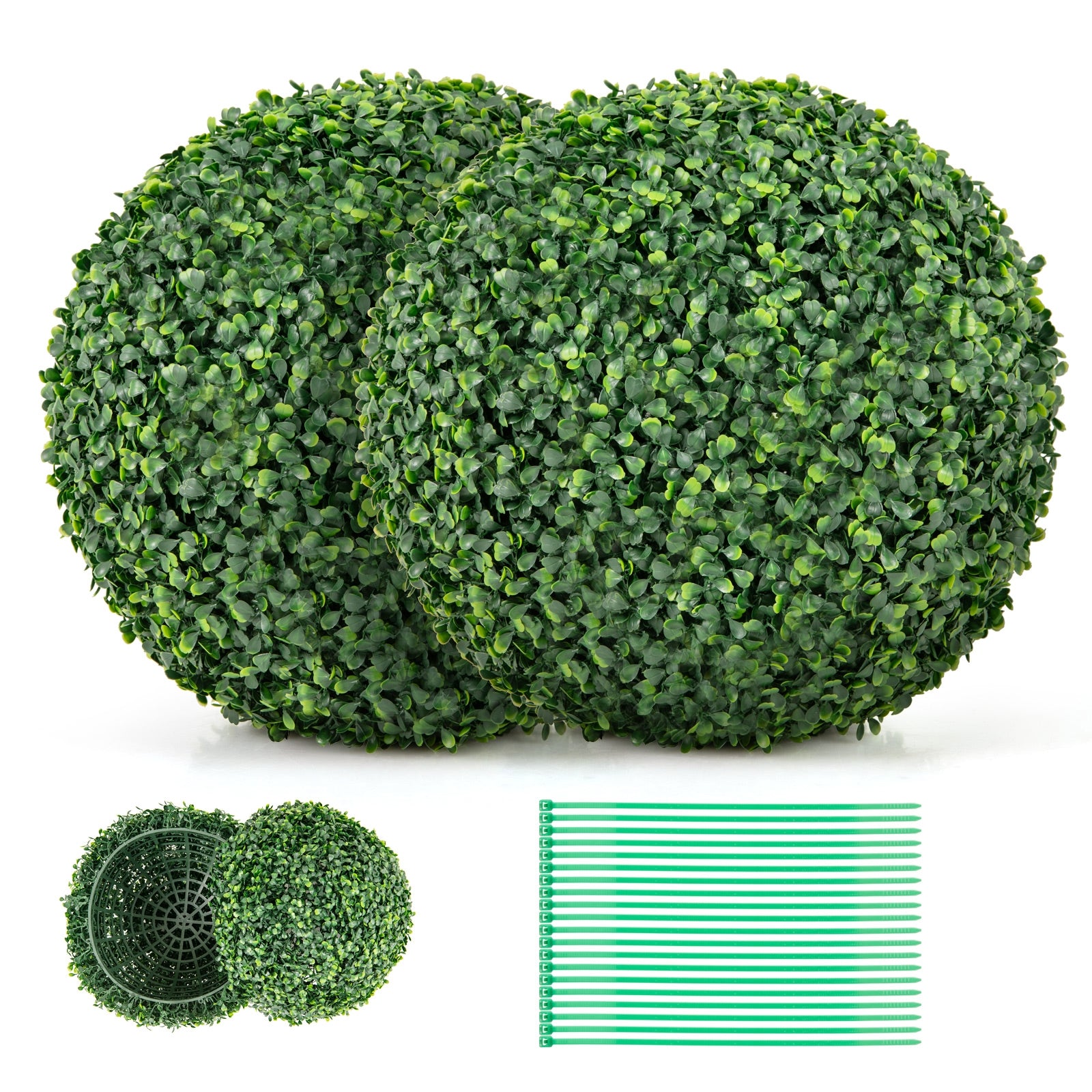 2 Pieces 16/20 Inches Artificial Plant Boxwood Topiary Ball for Patio Garden Front Door Balcony Backyard-S Faux Plants at Gallery Canada