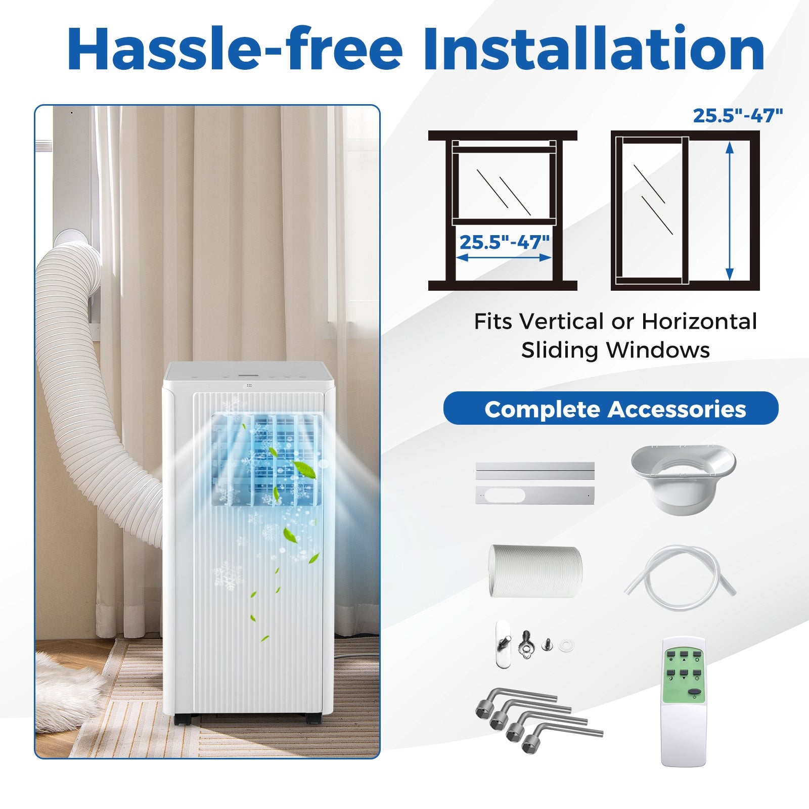 10000 BTU Portable Air Conditioner Cools up to 350 Sq wth 24H Timer, White Portable Air Conditioners at Gallery Canada