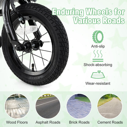 14 Inch Kids Bike Adjustable with Transparent Chain Cover for 4-5 Years Old, Silver Kids Bike at Gallery Canada