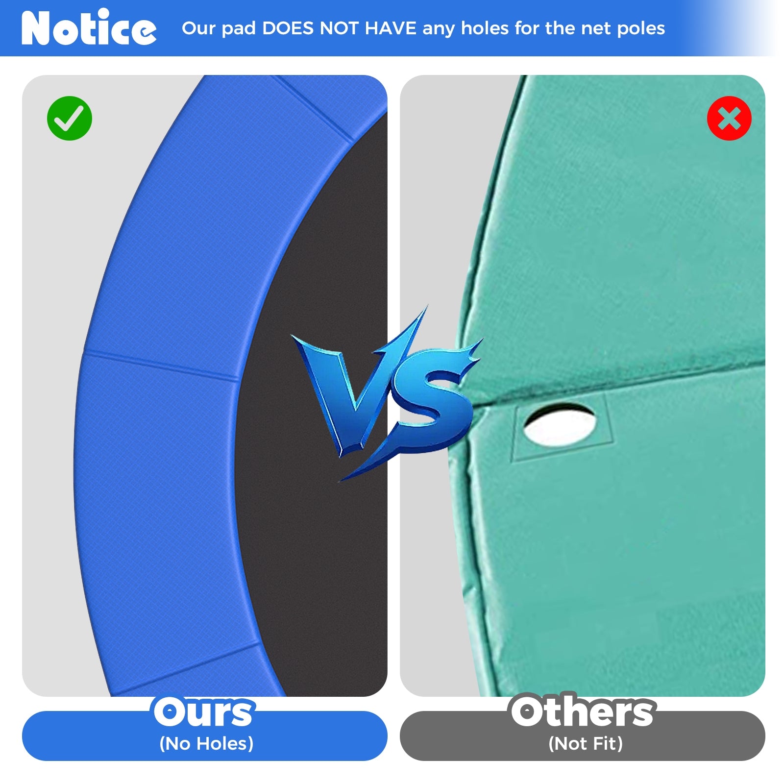 12 Feet Trampoline Pad Replacement Safety Pad with Fixing Straps (Blue), Blue Trampoline Accessories at Gallery Canada