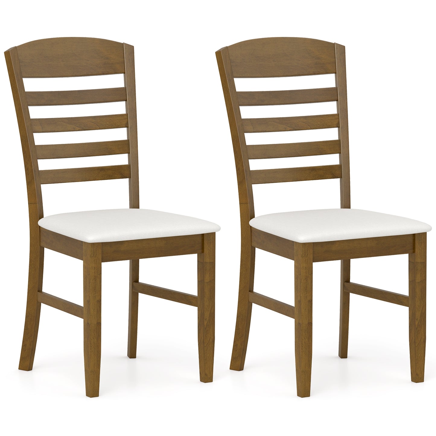 Dining Chairs Set of 2 with Rubber Wood Frame and Padded Seat, Walnut Dining Chairs at Gallery Canada