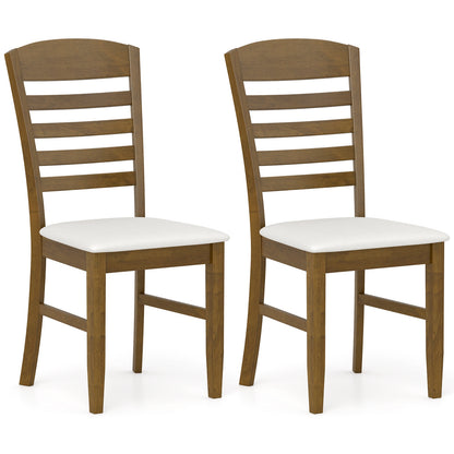 Dining Chairs Set of 2 with Rubber Wood Frame and Padded Seat, Walnut Dining Chairs at Gallery Canada