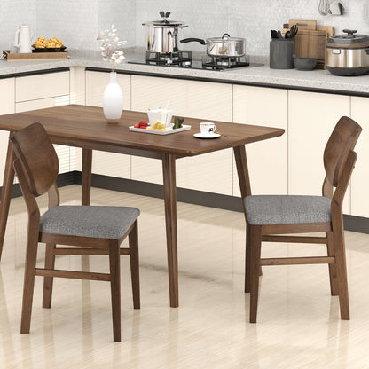 Farmhouse Upholstered Kitchen Chairs Set of 2 with Rubber Wood Frame, Gray Dining Chairs at Gallery Canada