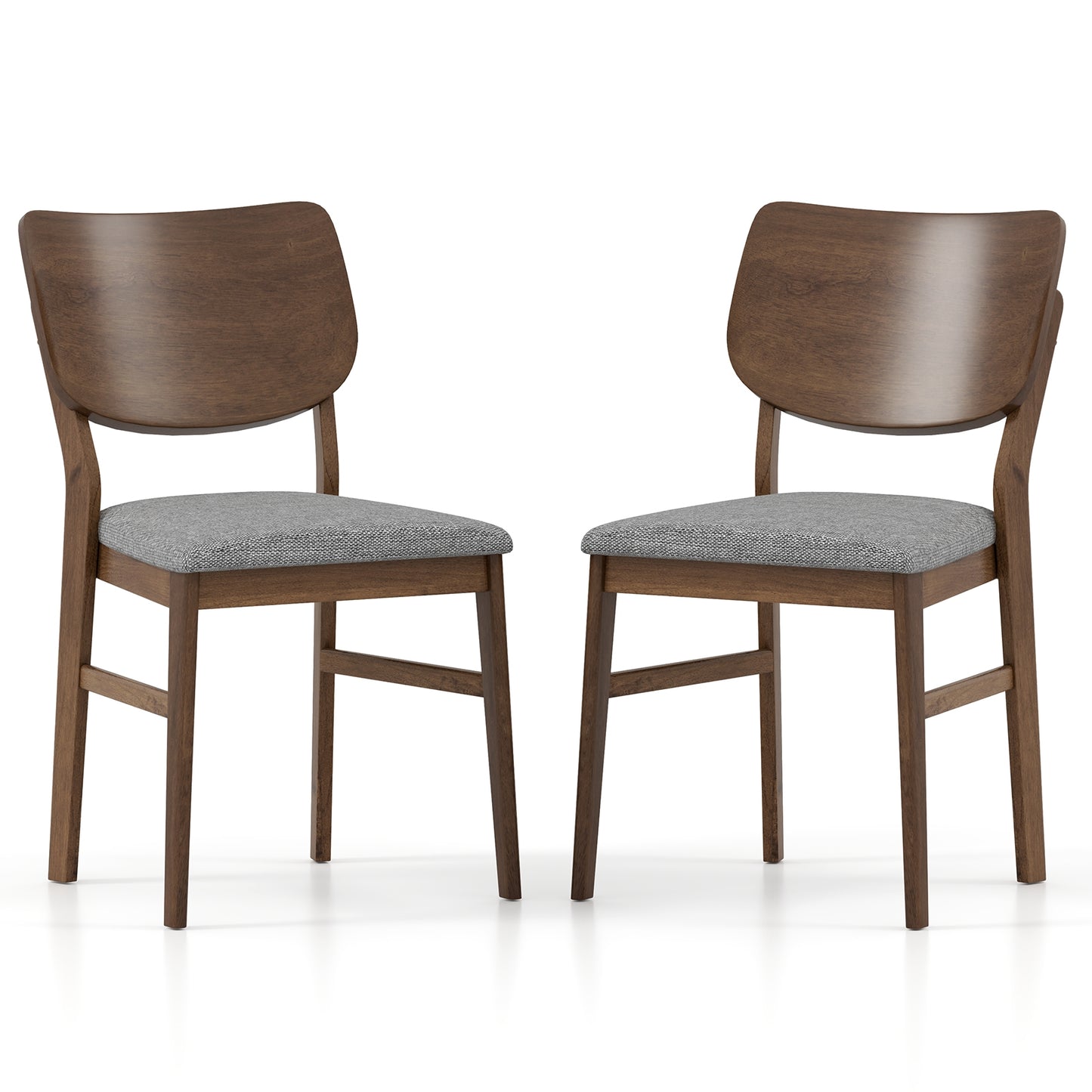 Farmhouse Upholstered Kitchen Chairs Set of 2, Rubber Wood Frame, Gray Dining Chairs Gray at Gallery Canada