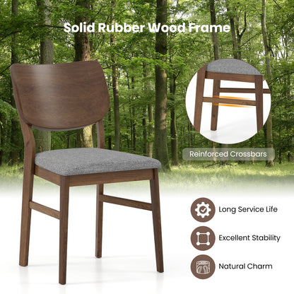 Farmhouse Upholstered Kitchen Chairs Set of 2 with Rubber Wood Frame, Gray Dining Chairs at Gallery Canada