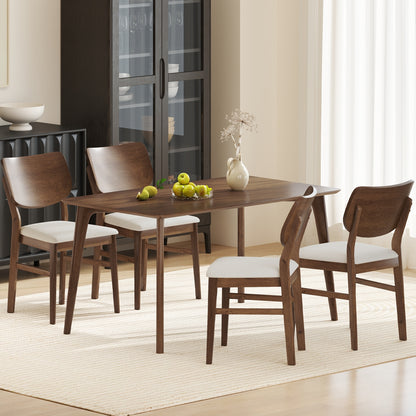 Farmhouse Upholstered Kitchen Chairs Set of 2 with Rubber Wood Frame, Walnut Dining Chairs at Gallery Canada