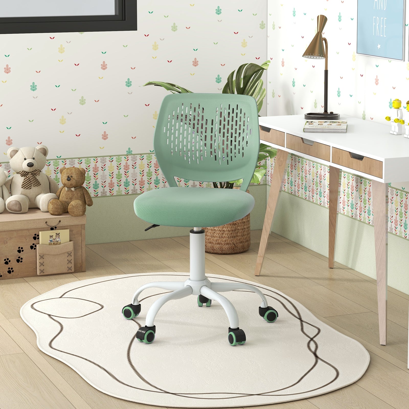 Ergonomic Children Study Chair with Adjustable Height, Green Kids Chairs & Seating at Gallery Canada
