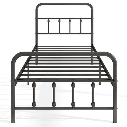 Bed Frame with Headboard and Under Bed Storage Black-Twin Size, Black Simple Bed Frame at Gallery Canada