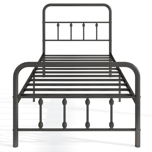 Twin Size Bed Frame With Headboard, Under Bed Storage, Black Simple Bed Frame Black at Gallery Canada