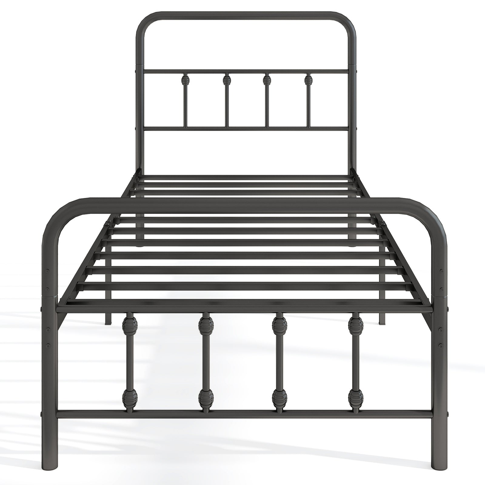 Twin Size Bed Frame With Headboard, Under Bed Storage, Black Simple Bed Frame at Gallery Canada