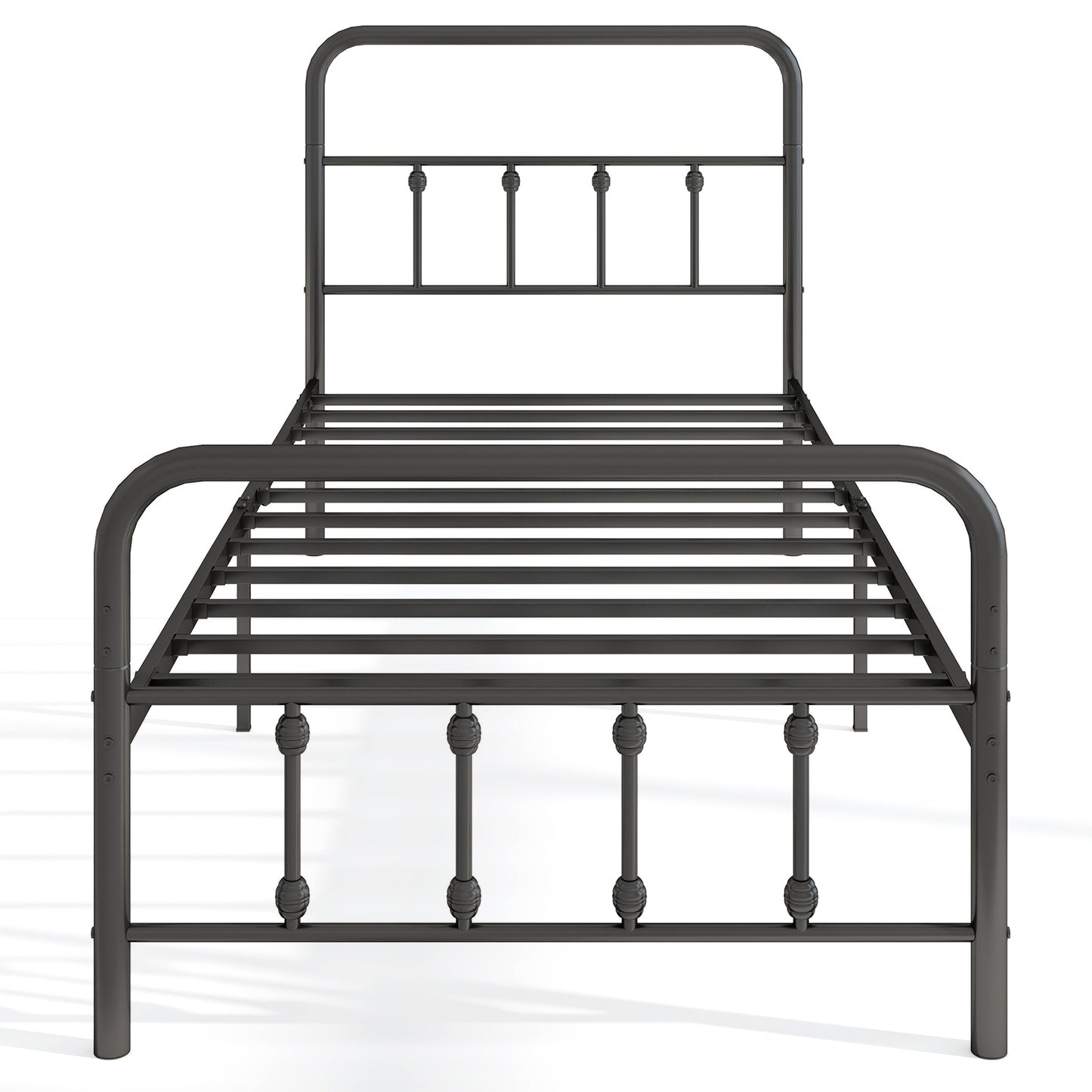 Twin Size Bed Frame With Headboard, Under Bed Storage, Black Simple Bed Frame at Gallery Canada