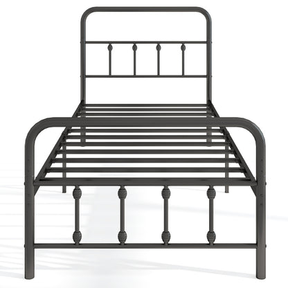 Twin Size Bed Frame With Headboard, Under Bed Storage, Black Simple Bed Frame at Gallery Canada