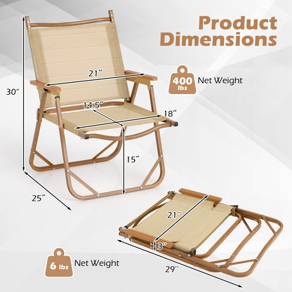 Folding Camp Chairs Set of 2 Lightweight Beach Chairs, Beige Beach & Lawn Chairs at Gallery Canada